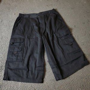 KingSize Cargo Shorts Big Tall Mens Size 36 Black Cotton Chino Khaki